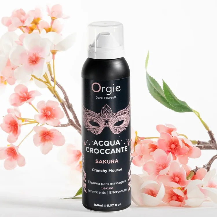 葡萄牙Orgie Acqua Croccante Sakura淡淡櫻花跳動情趣按摩慕斯,櫻花香氛跳動泡沫,親密按摩互動必備 葡萄牙 Orgie|Acqua Croccante|Sakura 淡淡櫻花 跳動情趣按摩慕斯 150ml(請點擊內文中購買網址購買)
