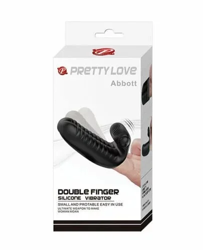 Pretty Love．Abbott Double Finger 雙指愛人防水震動矽膠指套 震動手指套